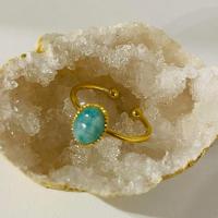 Bague ovale amazonite