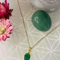 Collier goutte aventurine verte 2